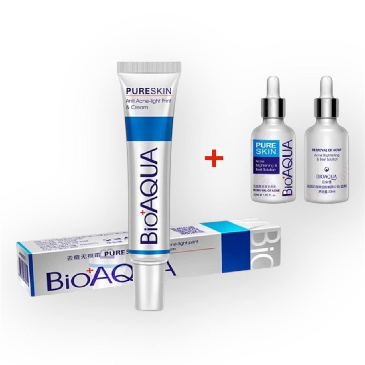 Крем для лица BIOAQUA Pure Skin + Сыворотка Анти Акне BIOAQUA Pure Skin