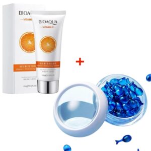 Концентрат в капсулах Lillu Ласточкино гнездо + Пенка для умывания Bioaqua Vitamin C