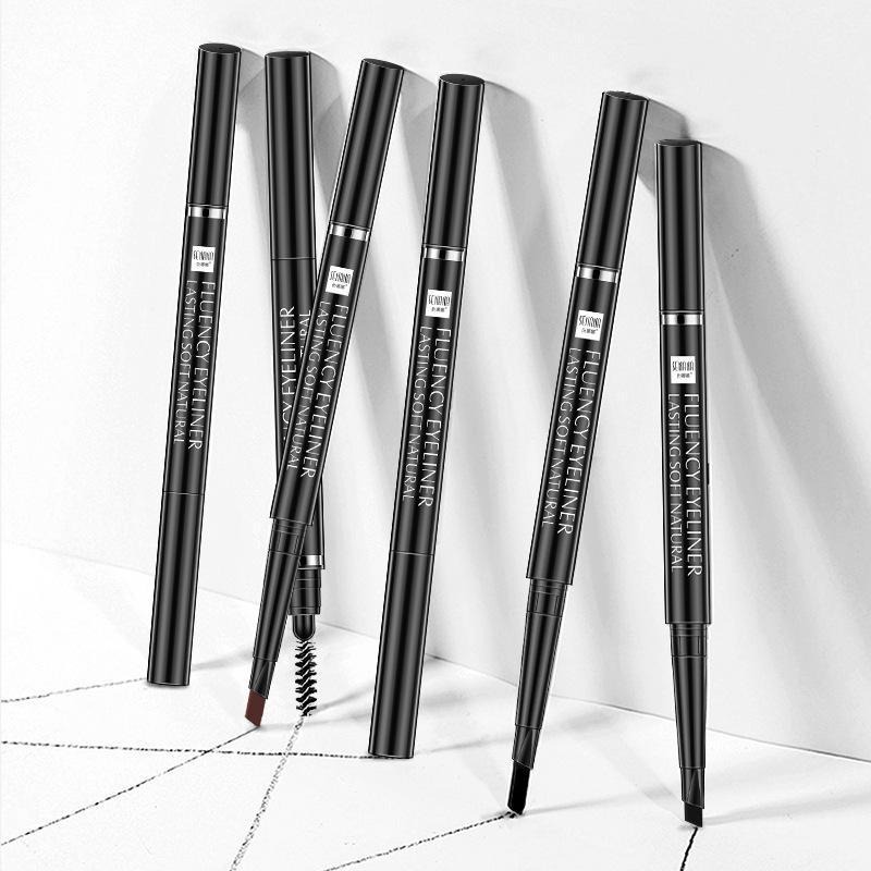 Карандаш для бровей Senana Colorful and Detailed Double Eyebrow Pen (Чёрный)