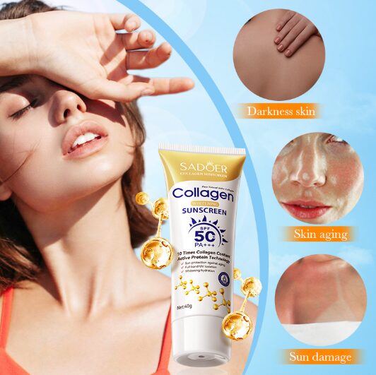 Солнцезащитный крем с коллагеном SPF 50+, SADOER